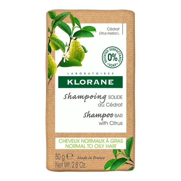Klorane Champú sólido a la Cidra Cabello normal o graso 80g